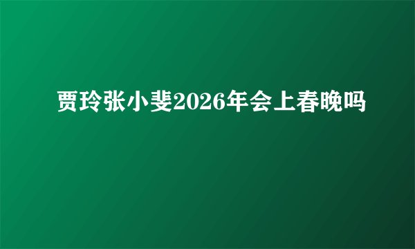 贾玲张小斐2026年会上春晚吗
