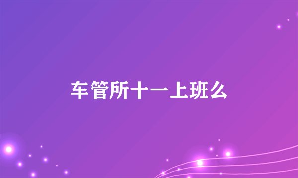 车管所十一上班么