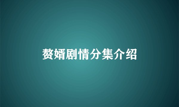 赘婿剧情分集介绍