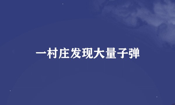 一村庄发现大量子弹