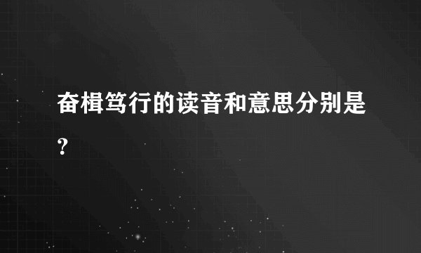 奋楫笃行的读音和意思分别是？