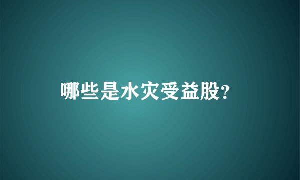 哪些是水灾受益股？