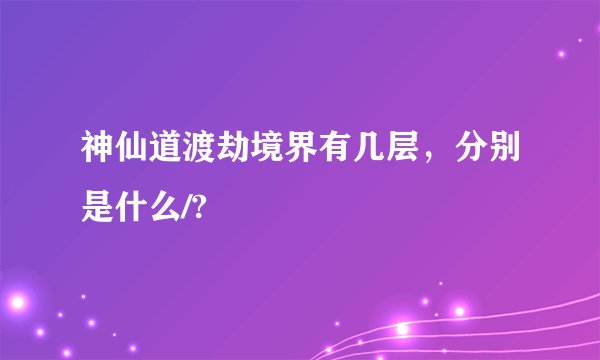 神仙道渡劫境界有几层，分别是什么/?