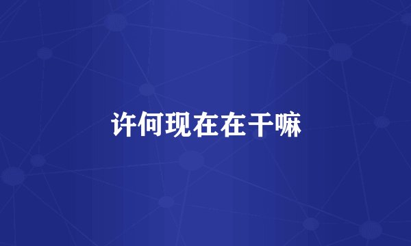 许何现在在干嘛