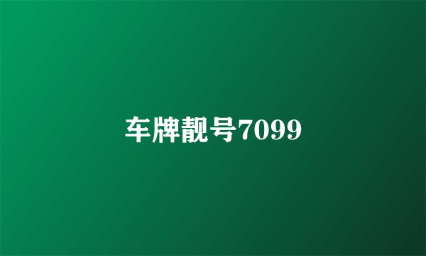 车牌靓号7099