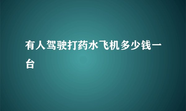 有人驾驶打药水飞机多少钱一台
