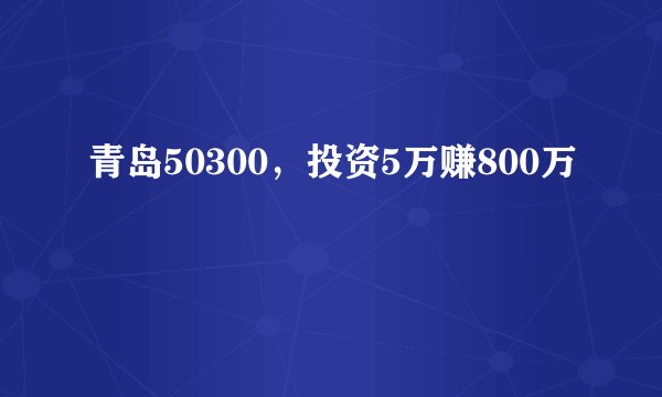 青岛50300,投资5万赚800万
