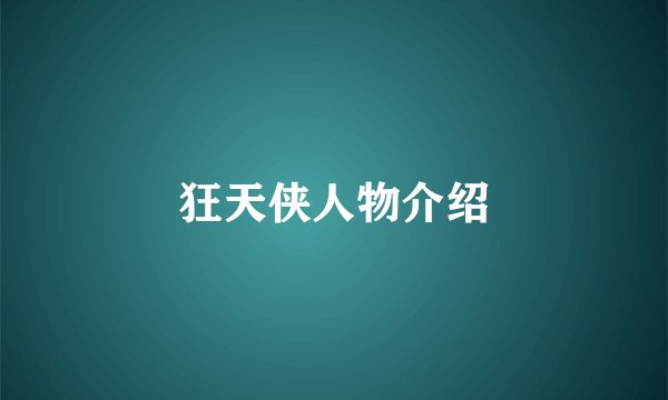 狂天侠人物介绍