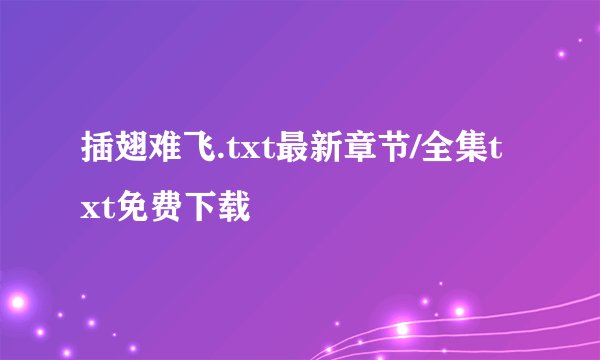 插翅难飞.txt最新章节/全集txt免费下载