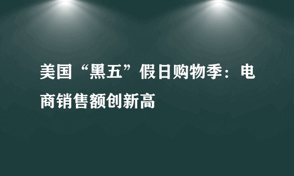 美国“黑五”假日购物季：电商销售额创新高