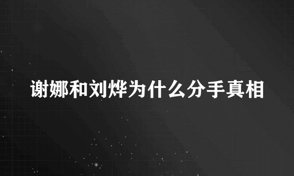 谢娜和刘烨为什么分手真相