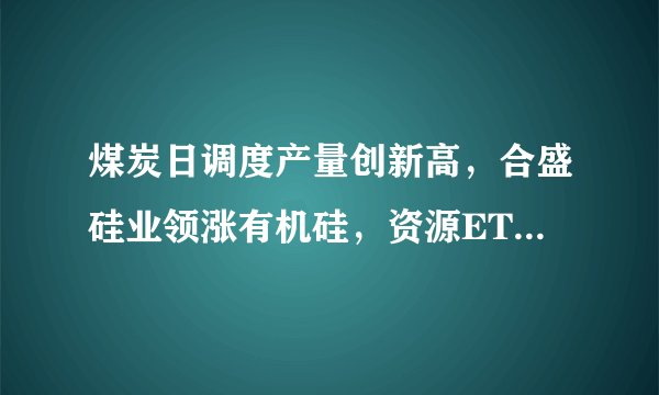 煤炭日调度产量创新高，合盛硅业领涨有机硅，资源ETF(510410)阶段调整
