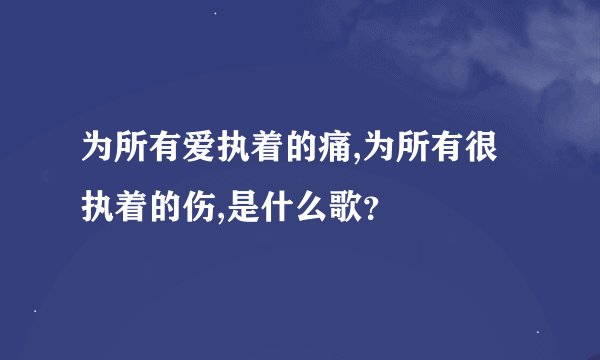 为所有爱执着的痛,为所有很执着的伤,是什么歌？