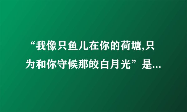 “我像只鱼儿在你的荷塘,只为和你守候那皎白月光”是哪首歌曲中...