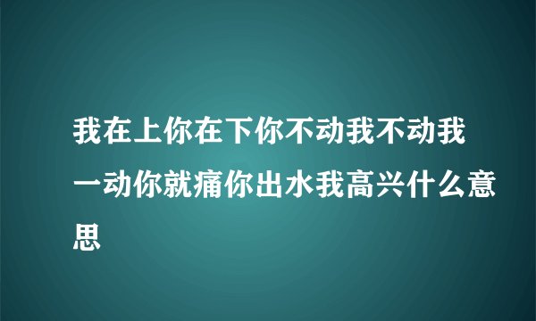 我在上你在下你不动我不动我一动你就痛你出水我高兴什么意思