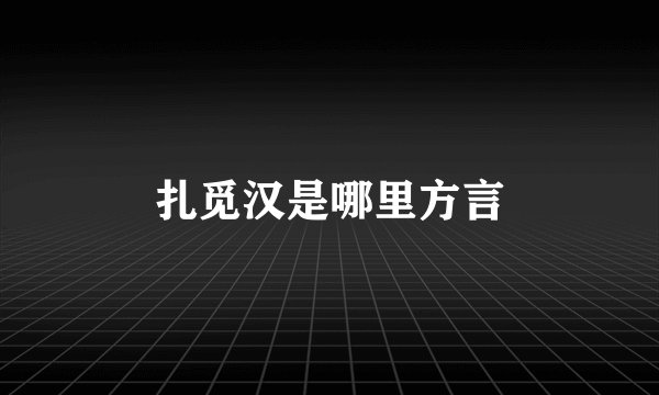扎觅汉是哪里方言