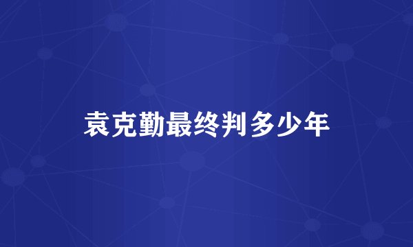 袁克勤最终判多少年
