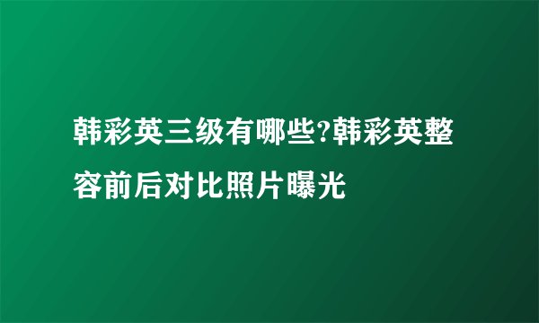 韩彩英三级有哪些?韩彩英整容前后对比照片曝光