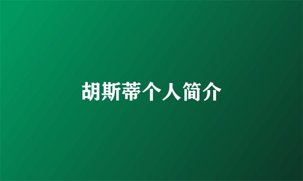 胡斯蒂个人简介