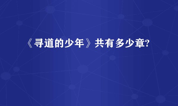 《寻道的少年》共有多少章?