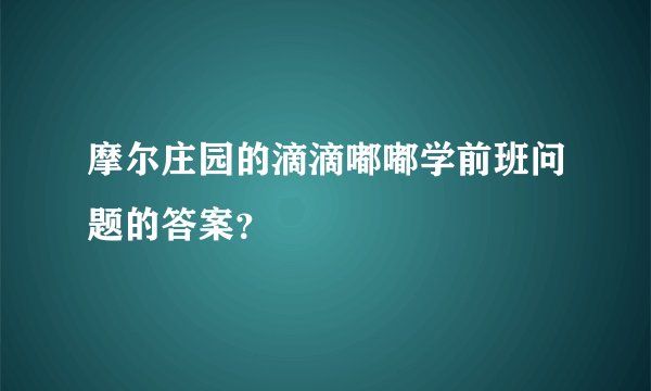 摩尔庄园的滴滴嘟嘟学前班问题的答案？