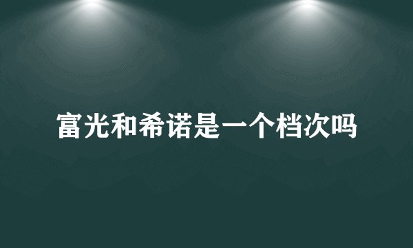 富光和希诺是一个档次吗