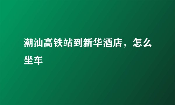潮汕高铁站到新华酒店，怎么坐车