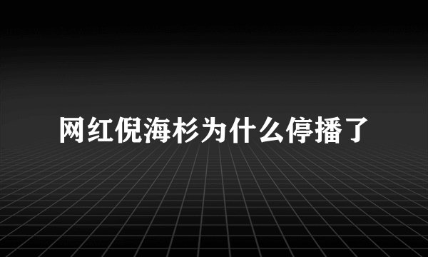 网红倪海杉为什么停播了