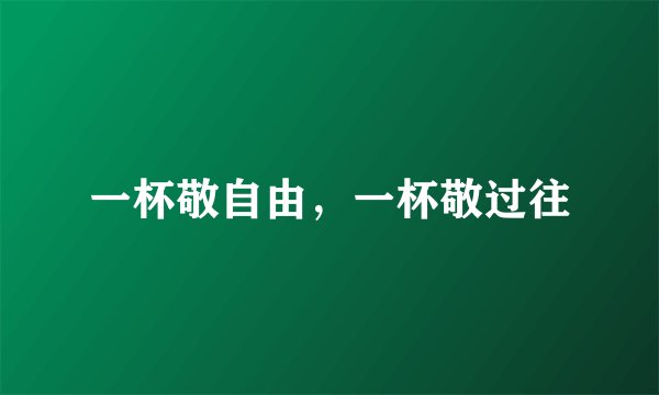 一杯敬自由，一杯敬过往