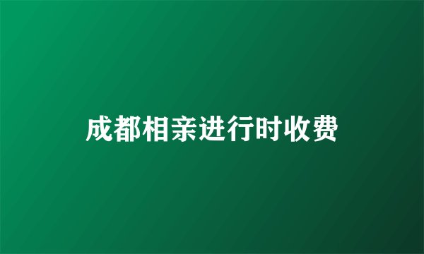 成都相亲进行时收费
