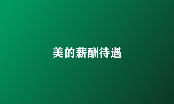 美的薪酬待遇