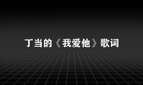 丁当的《我爱他》歌词