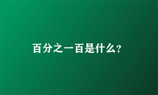百分之一百是什么?