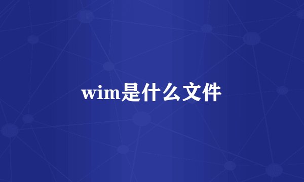 wim是什么文件