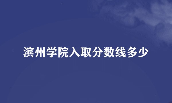 滨州学院入取分数线多少