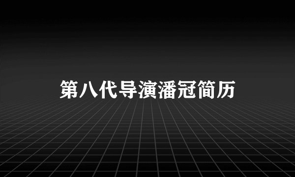 第八代导演潘冠简历
