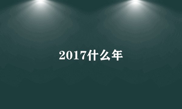 2017什么年