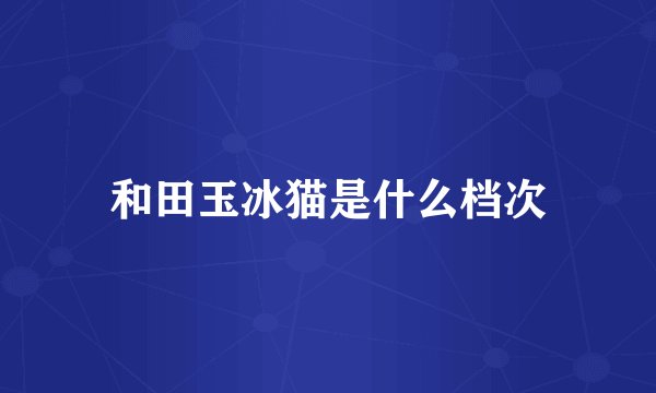 和田玉冰猫是什么档次