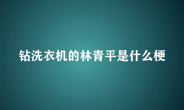 钻洗衣机的林青平是什么梗