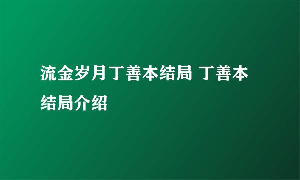流金岁月丁善本结局 丁善本结局介绍