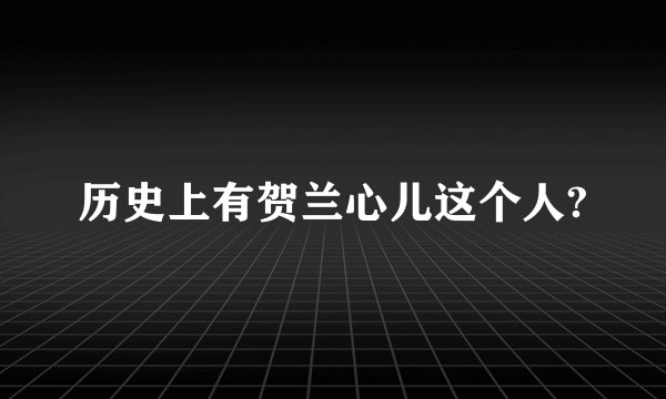 历史上有贺兰心儿这个人?