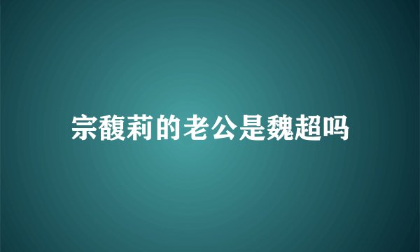 宗馥莉的老公是魏超吗