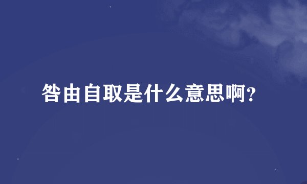 咎由自取是什么意思啊？