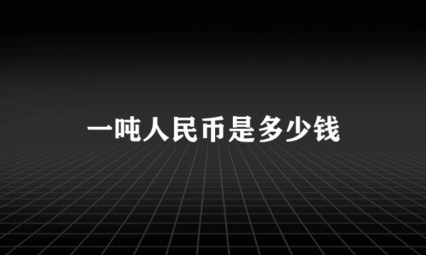 一吨人民币是多少钱