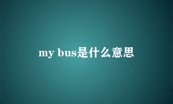 my bus是什么意思