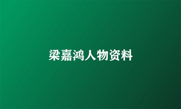 梁嘉鸿人物资料