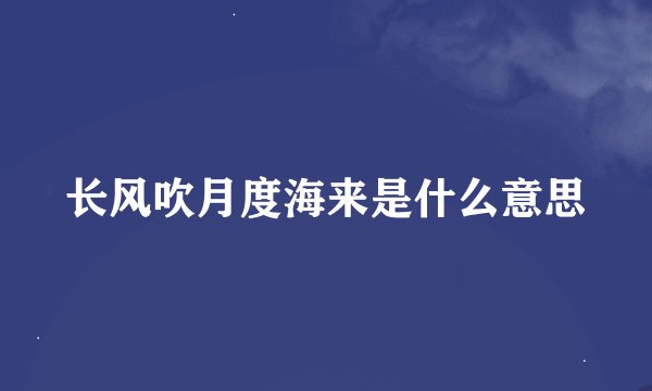 长风吹月度海来是什么意思