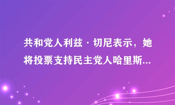 共和党人利兹·切尼表示，她将投票支持民主党人哈里斯担任美国总统