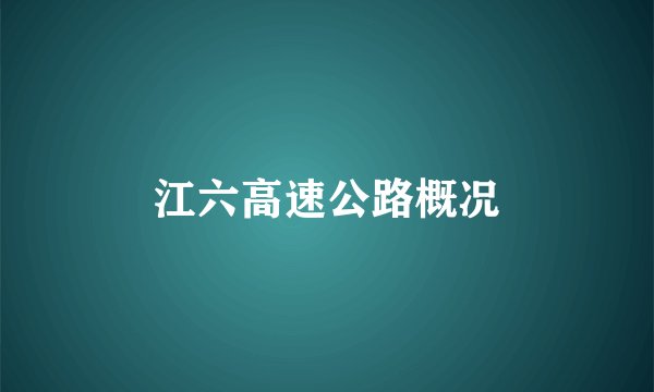 江六高速公路概况