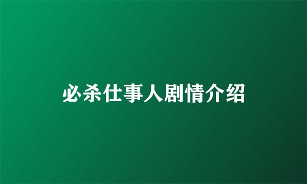 必杀仕事人剧情介绍